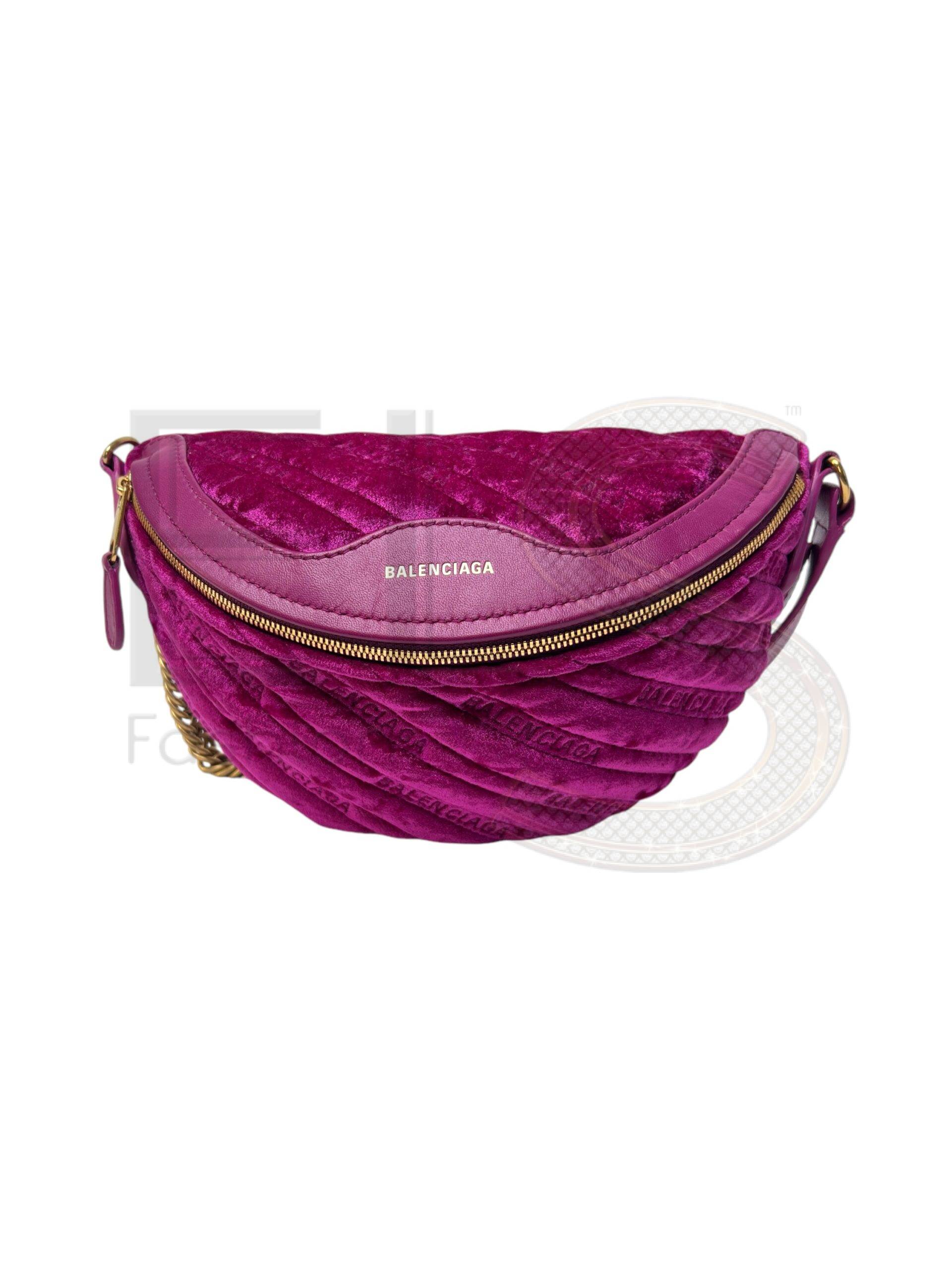 Balenciaga Velvet Logo Belt Bag