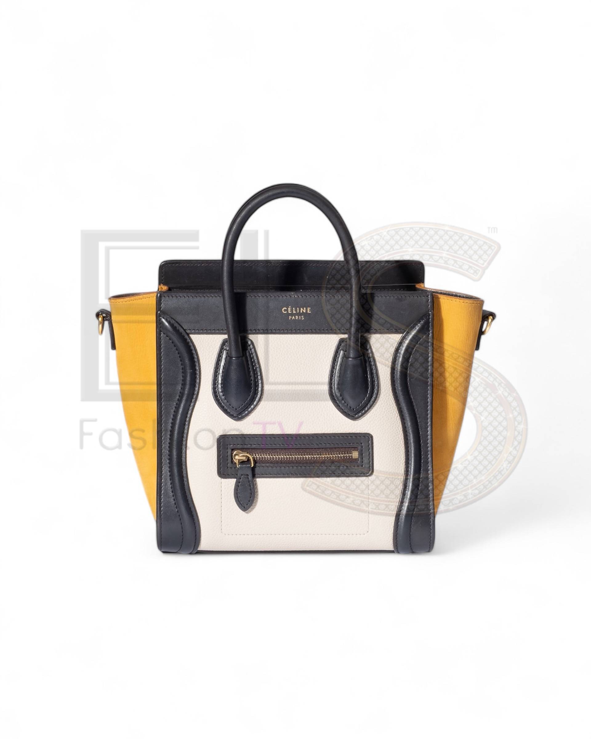 Celine Luggage Nano Tricolor Yellow Elite ART Projects