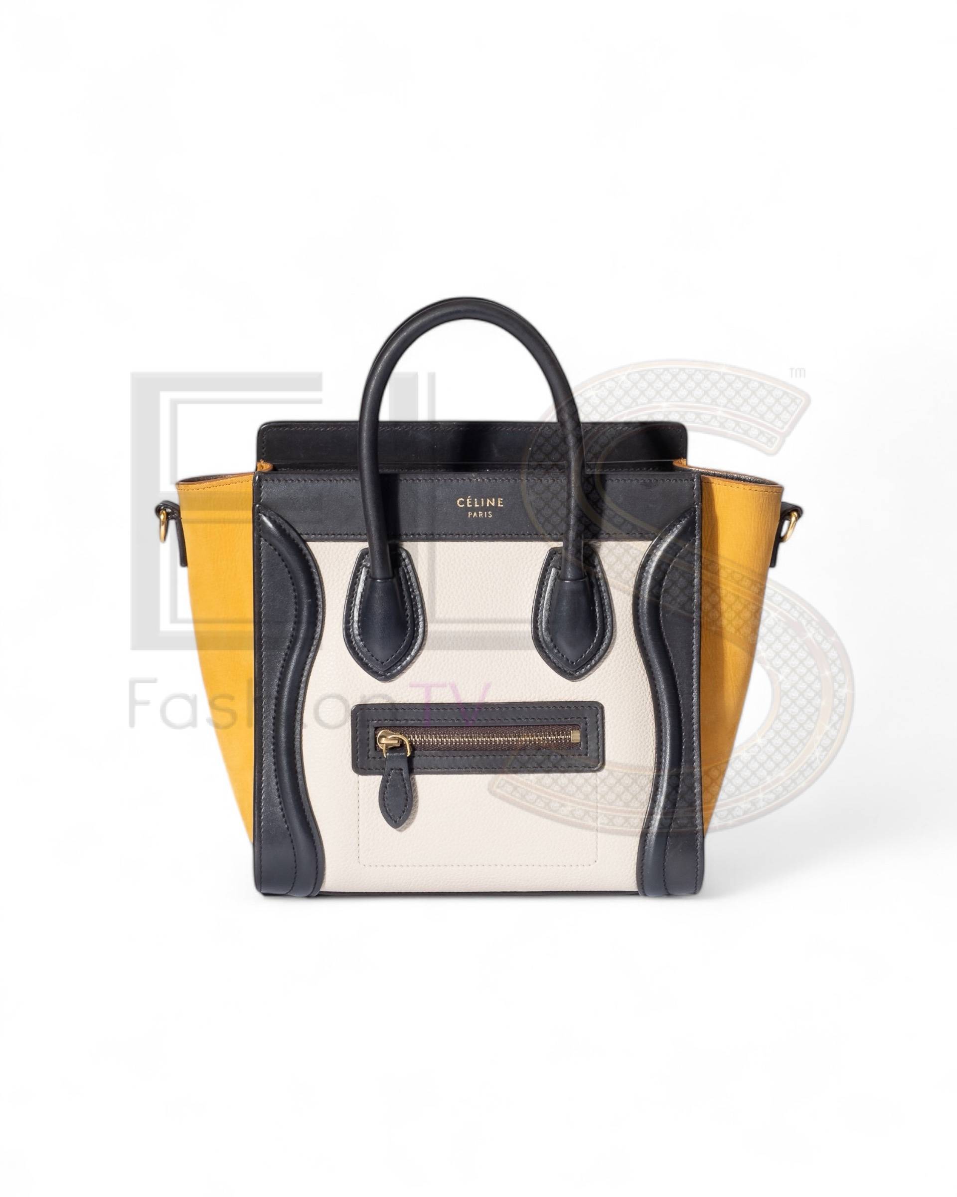 Celine Luggage Nano Tricolor Yellow