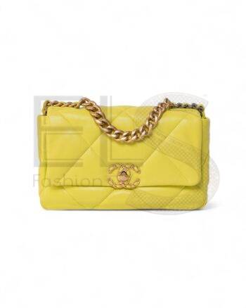 Chanel 19 Flap Small Lemon Yellow Elite ART Projects