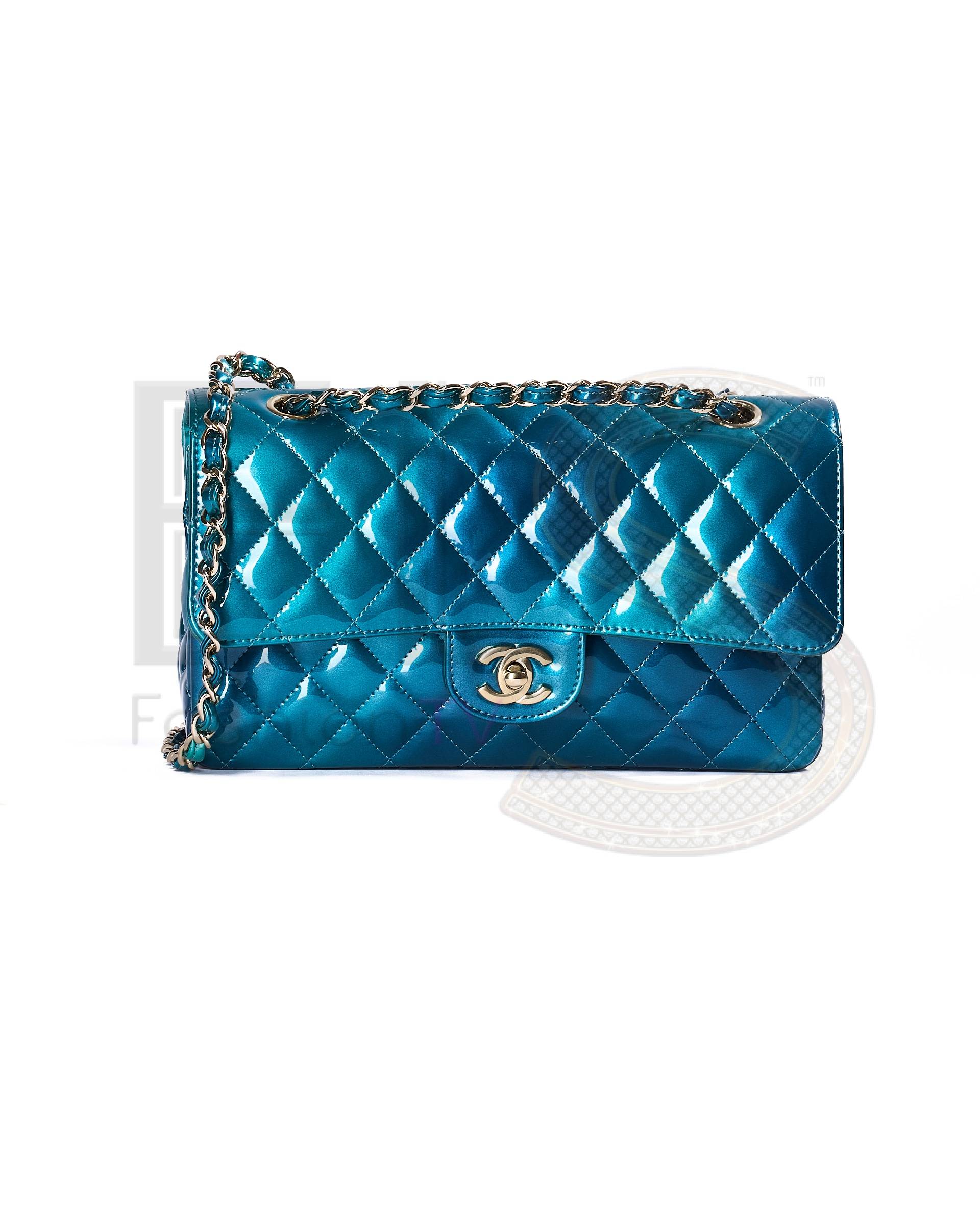 Chanel 2.55 Timeless Blue Green Patent