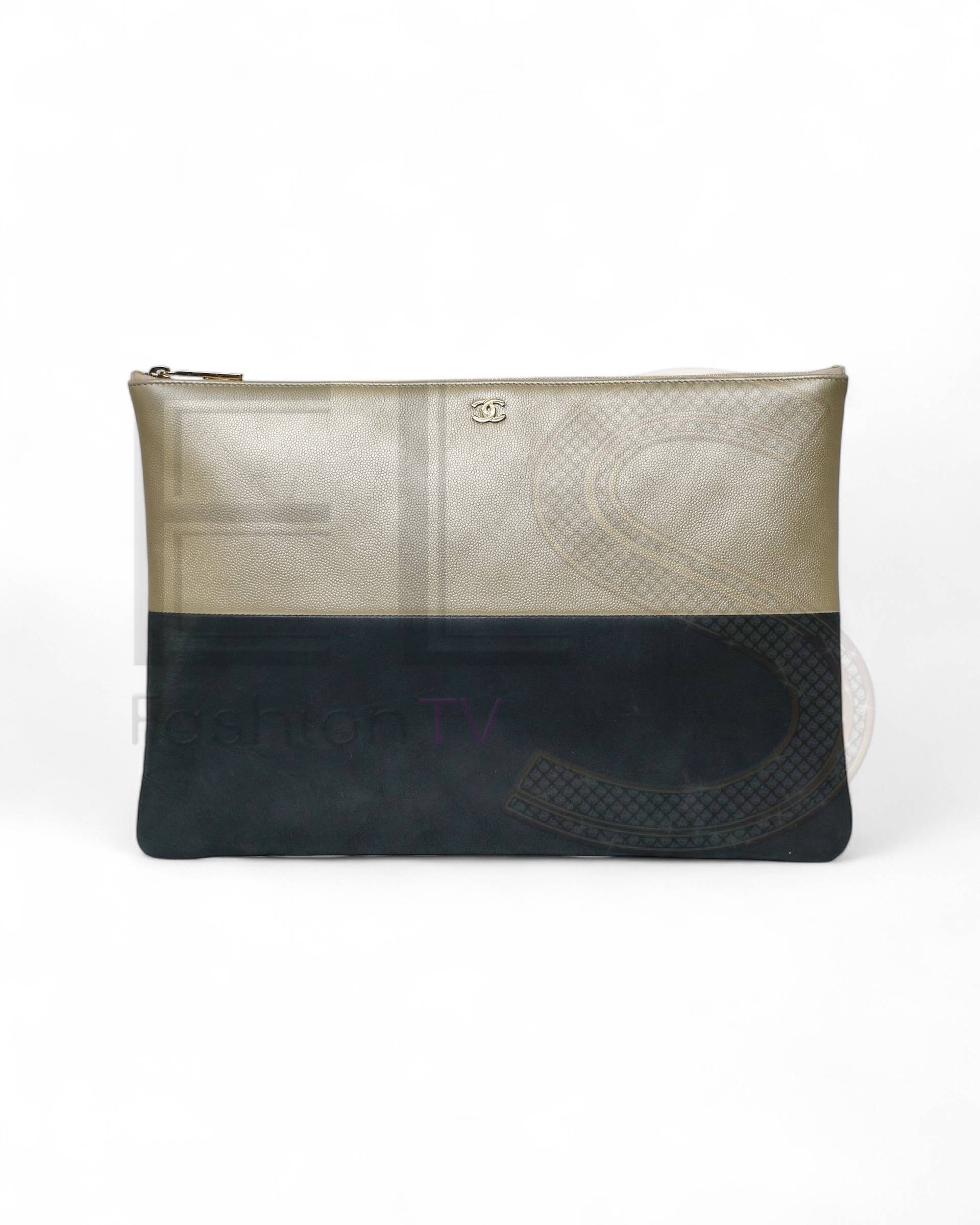 Chanel Bicolor Iridescent Gold Clutch