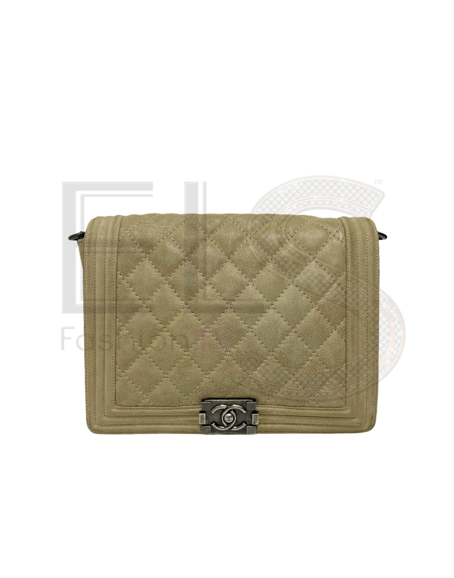 Chanel Boy Maxi Suede Beige Elite ART Projects