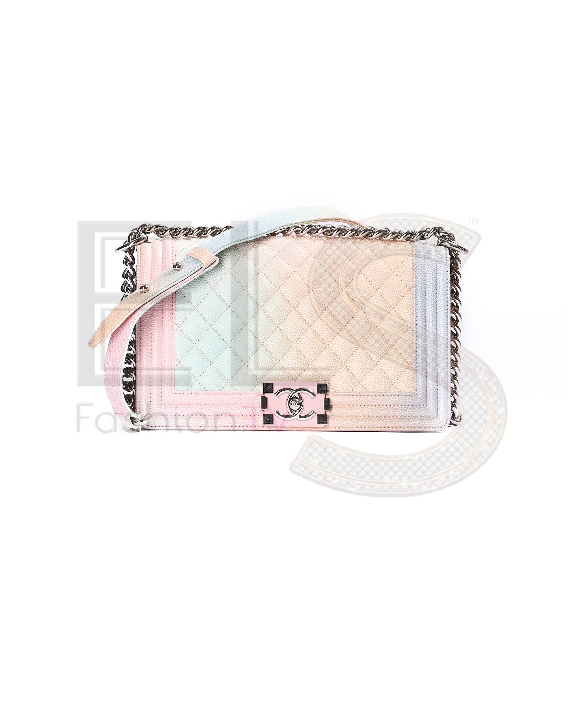 Chanel Boy Medium Caviar Rainbow Pastel