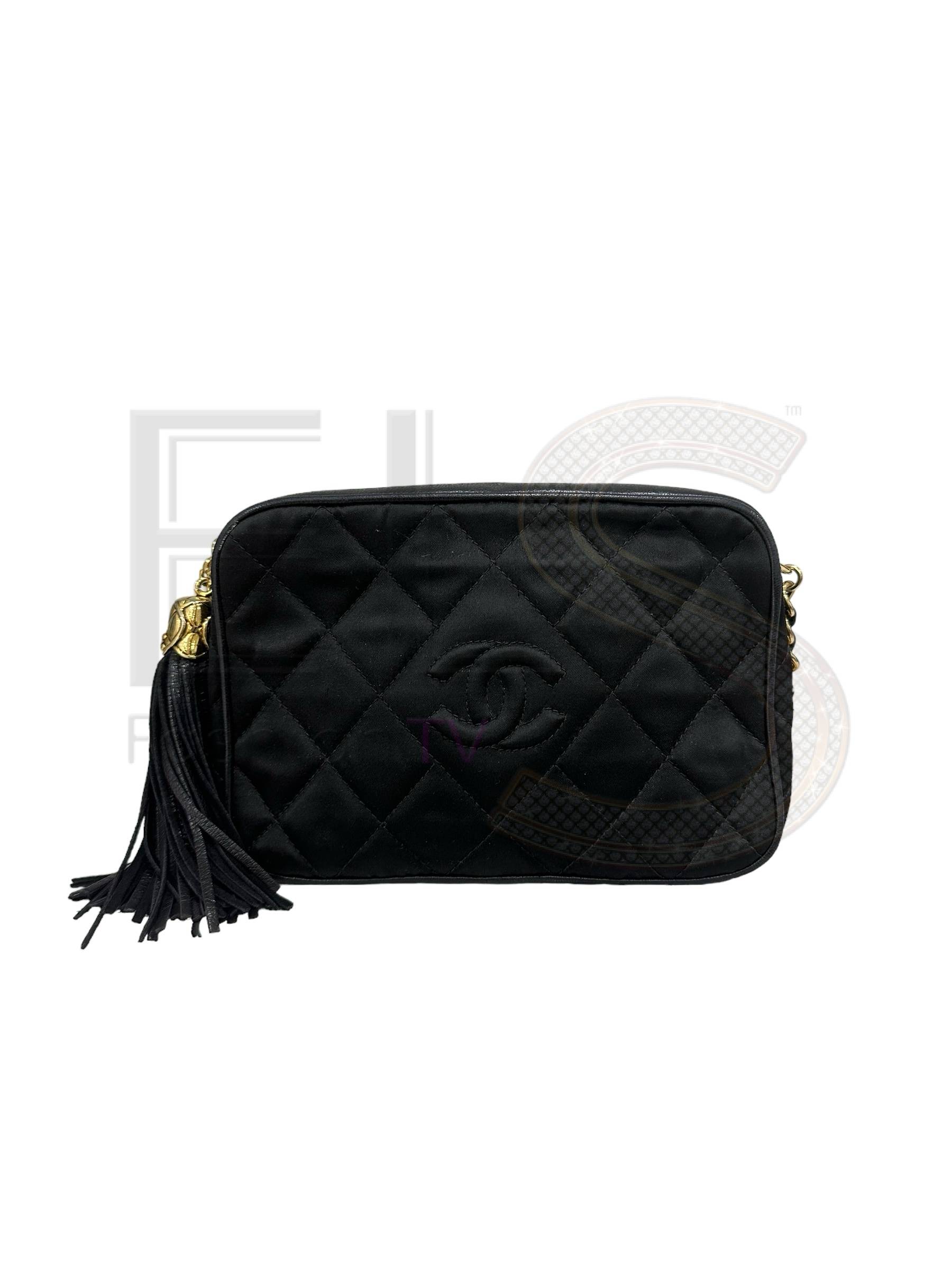 Chanel Camera Bag Vintage Satin Black