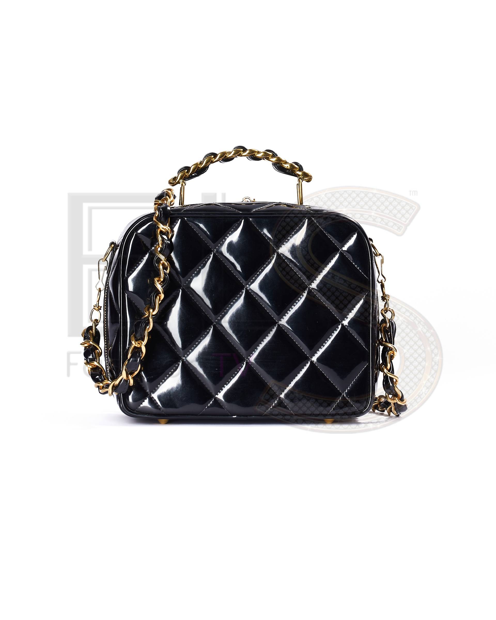 Chanel Cube Vintage Black Patent