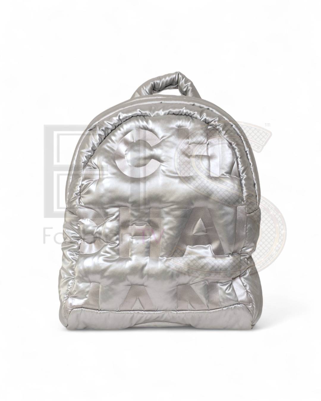 Chanel Doudone Silver Backpack