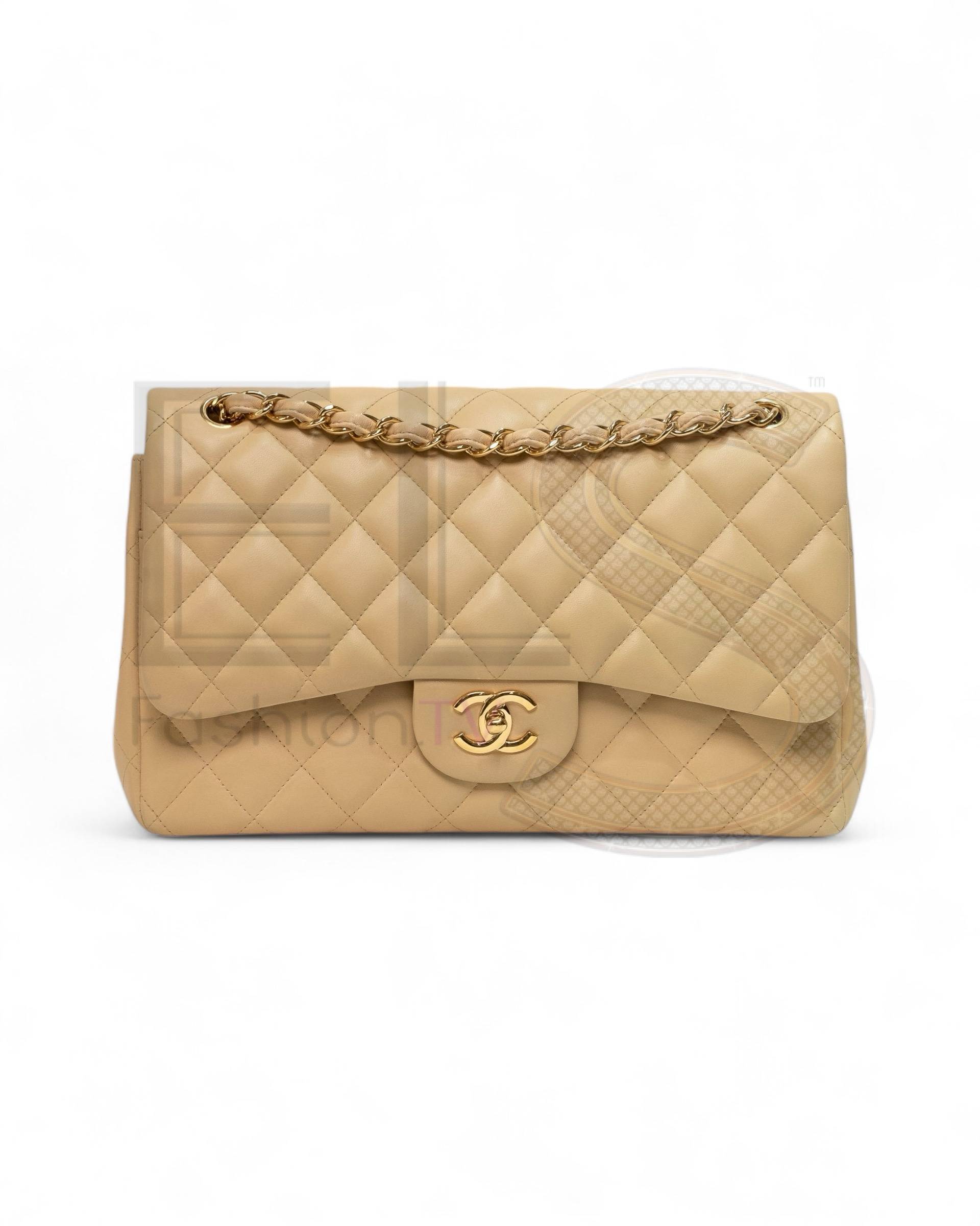 Chanel Jumbo Timeless Double-Flap Beige