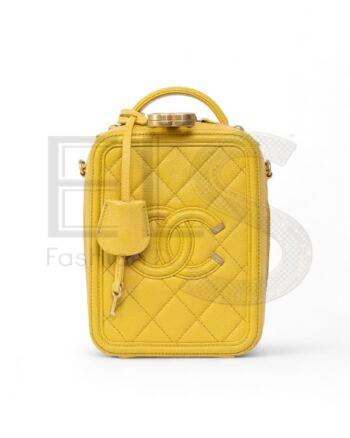 Chanel Vanity Vertical Small Caviar Yellow Elite ART Projects