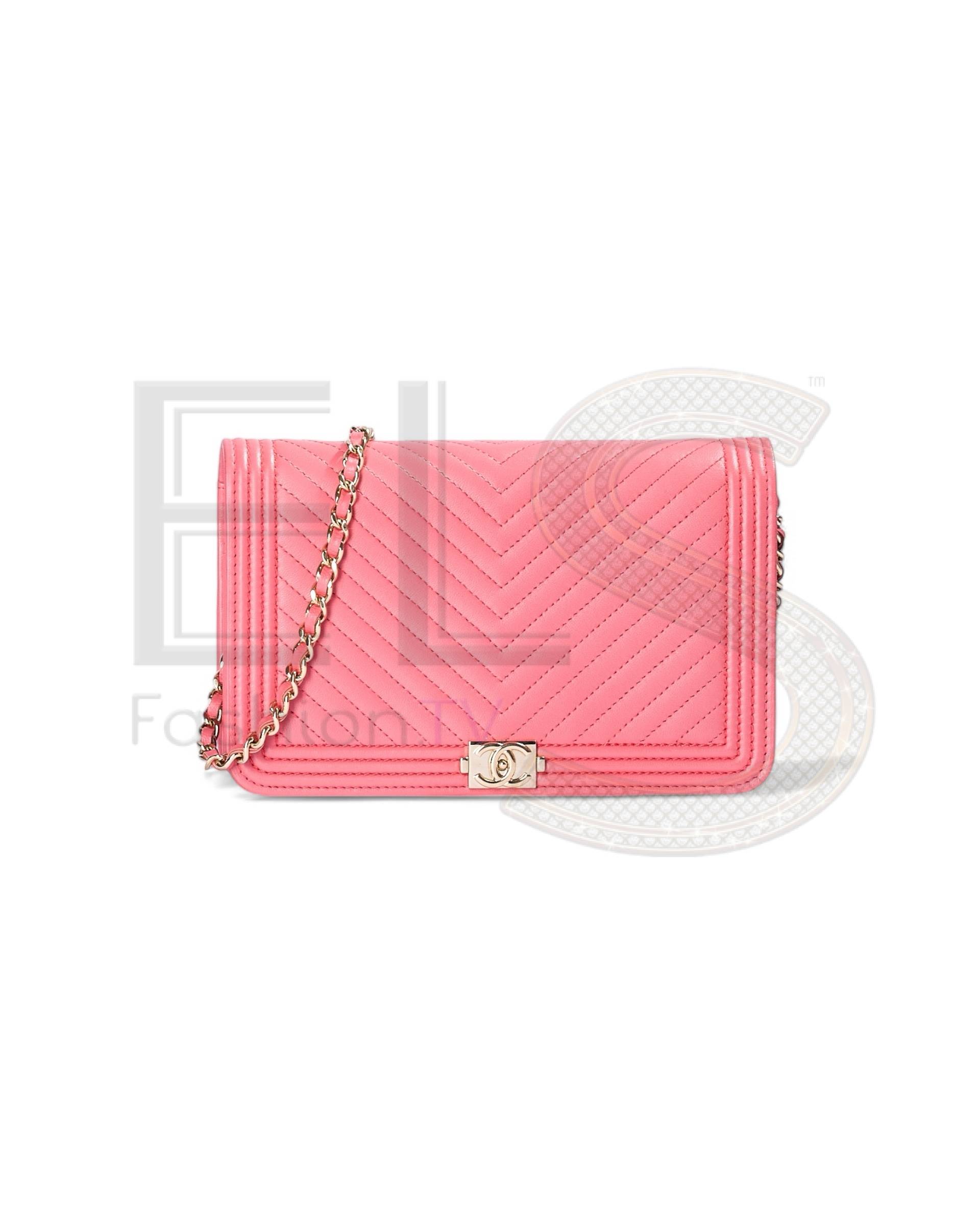 Chanel Wallet On Chain Chevron Pink