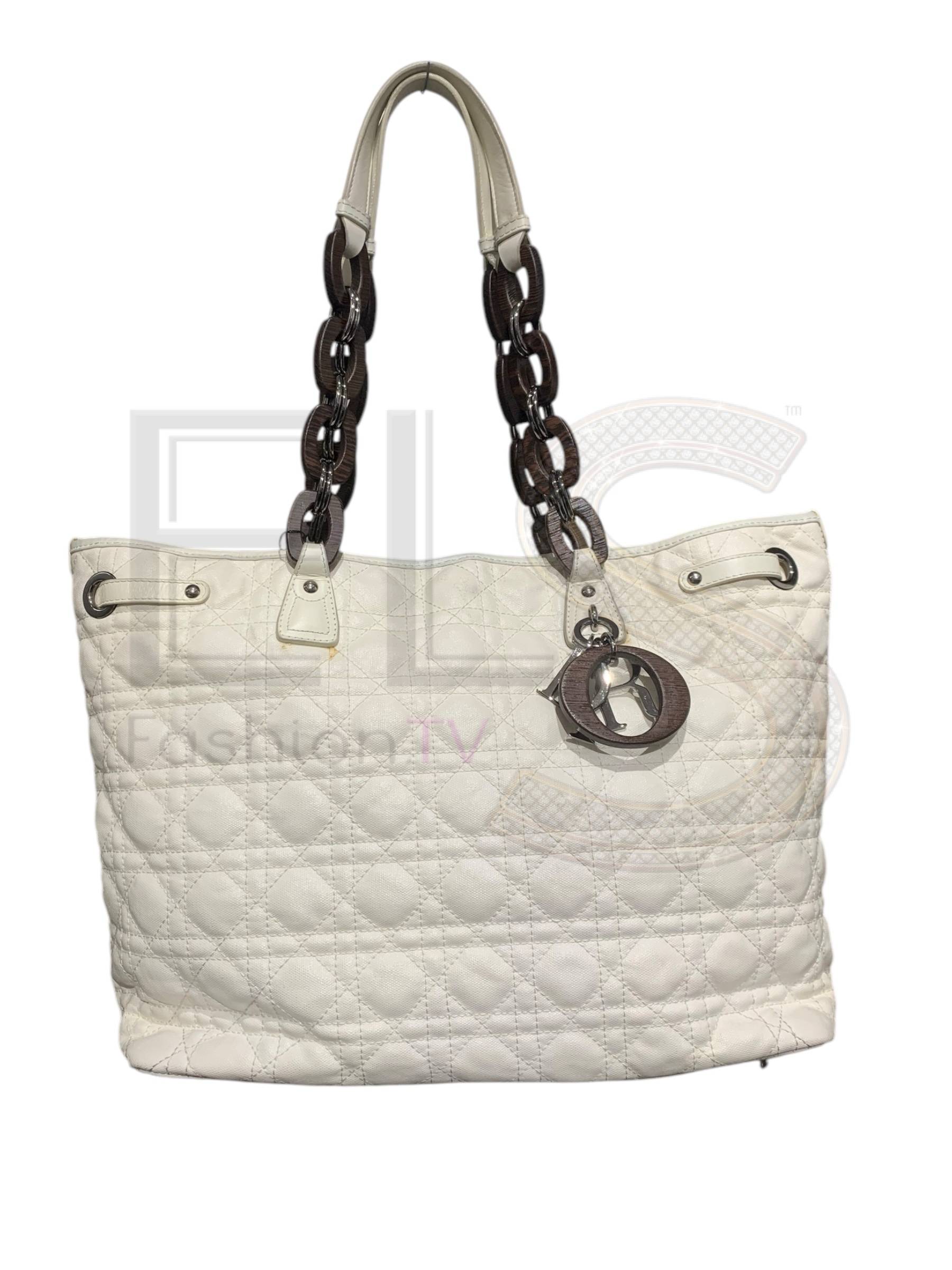 Dior White Canvas Shopper