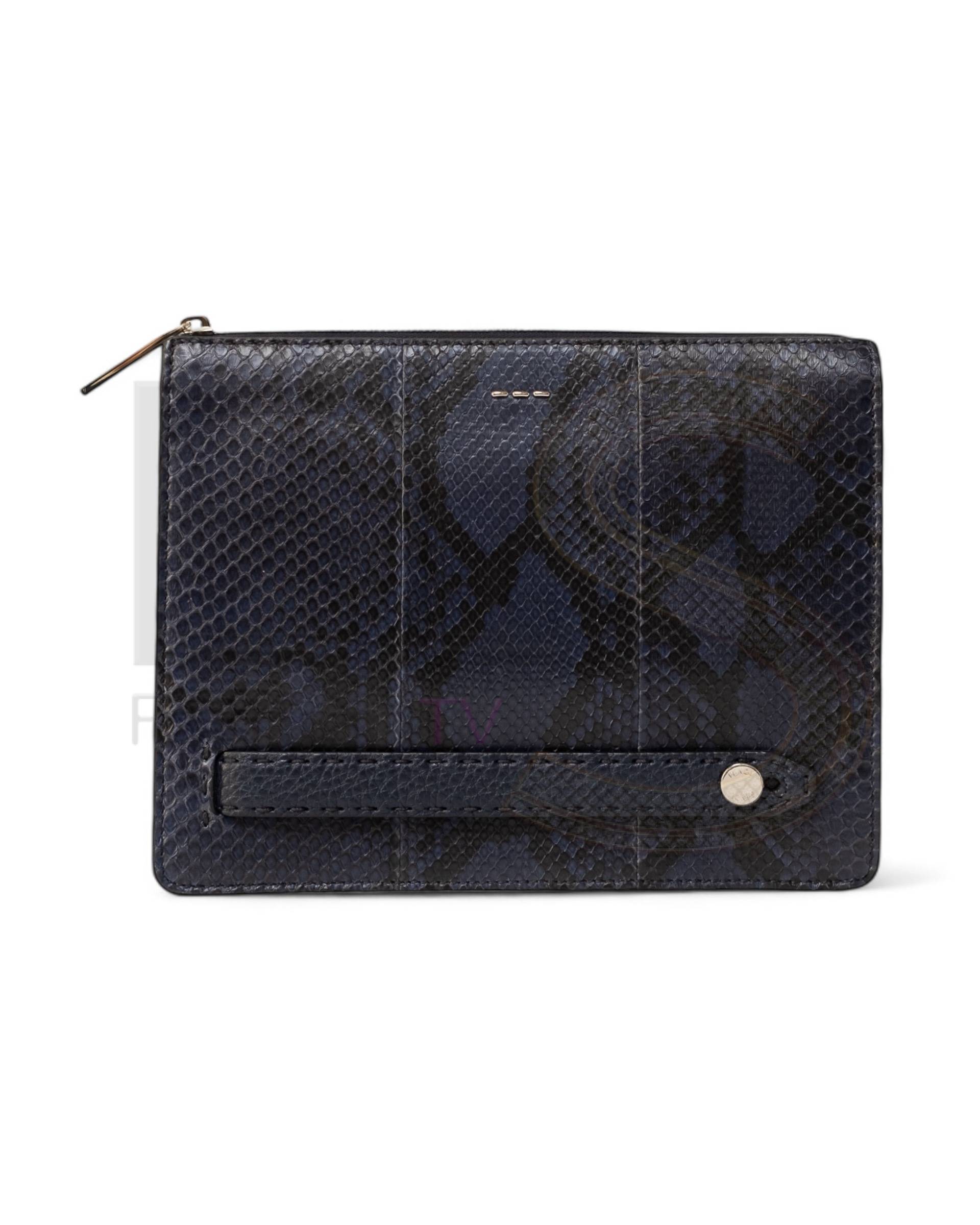 Fendi Blue Python Clutch