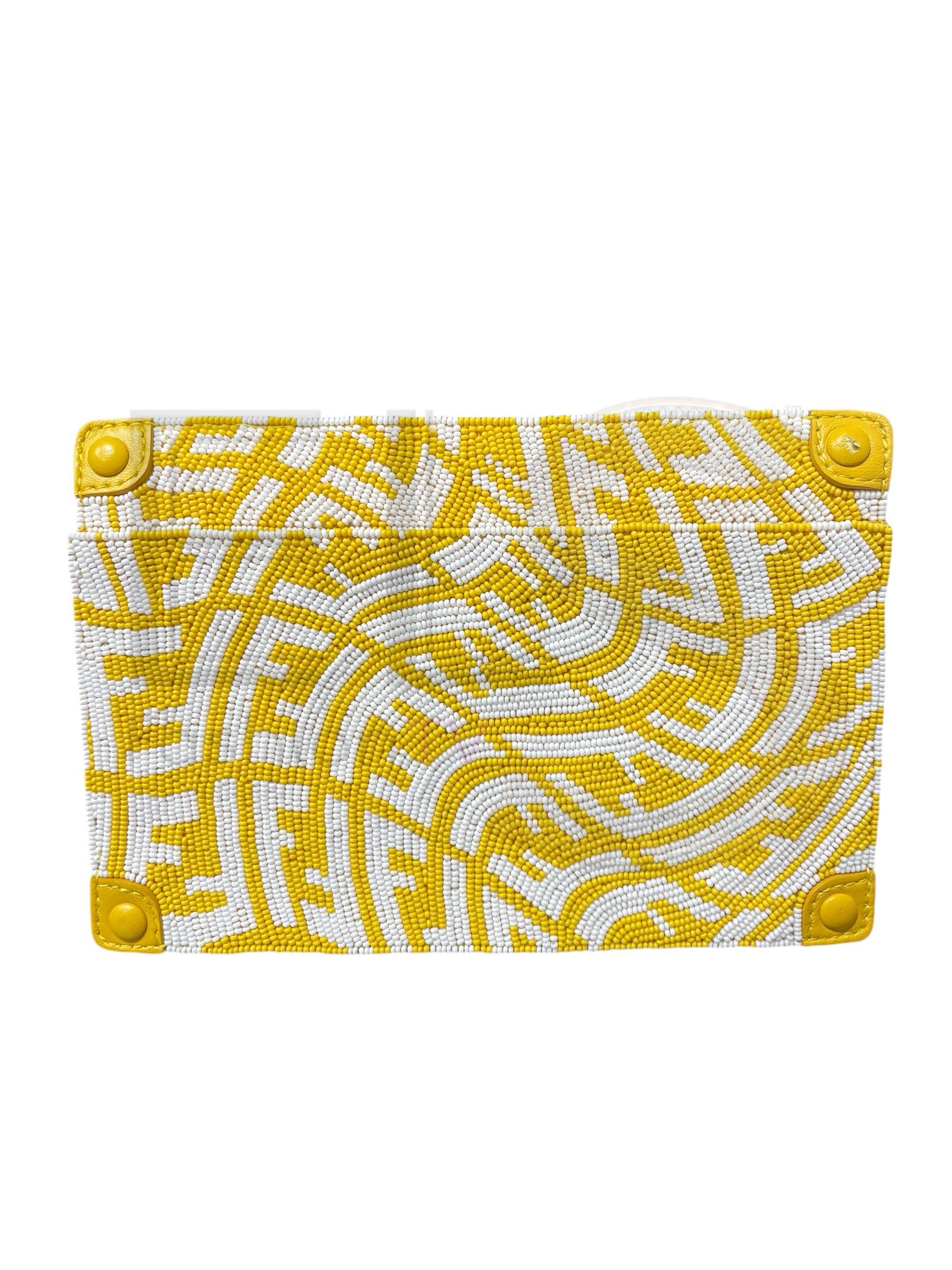 Fendi Clutch Ff Vertigo Beads Yellow Elite ART Projects