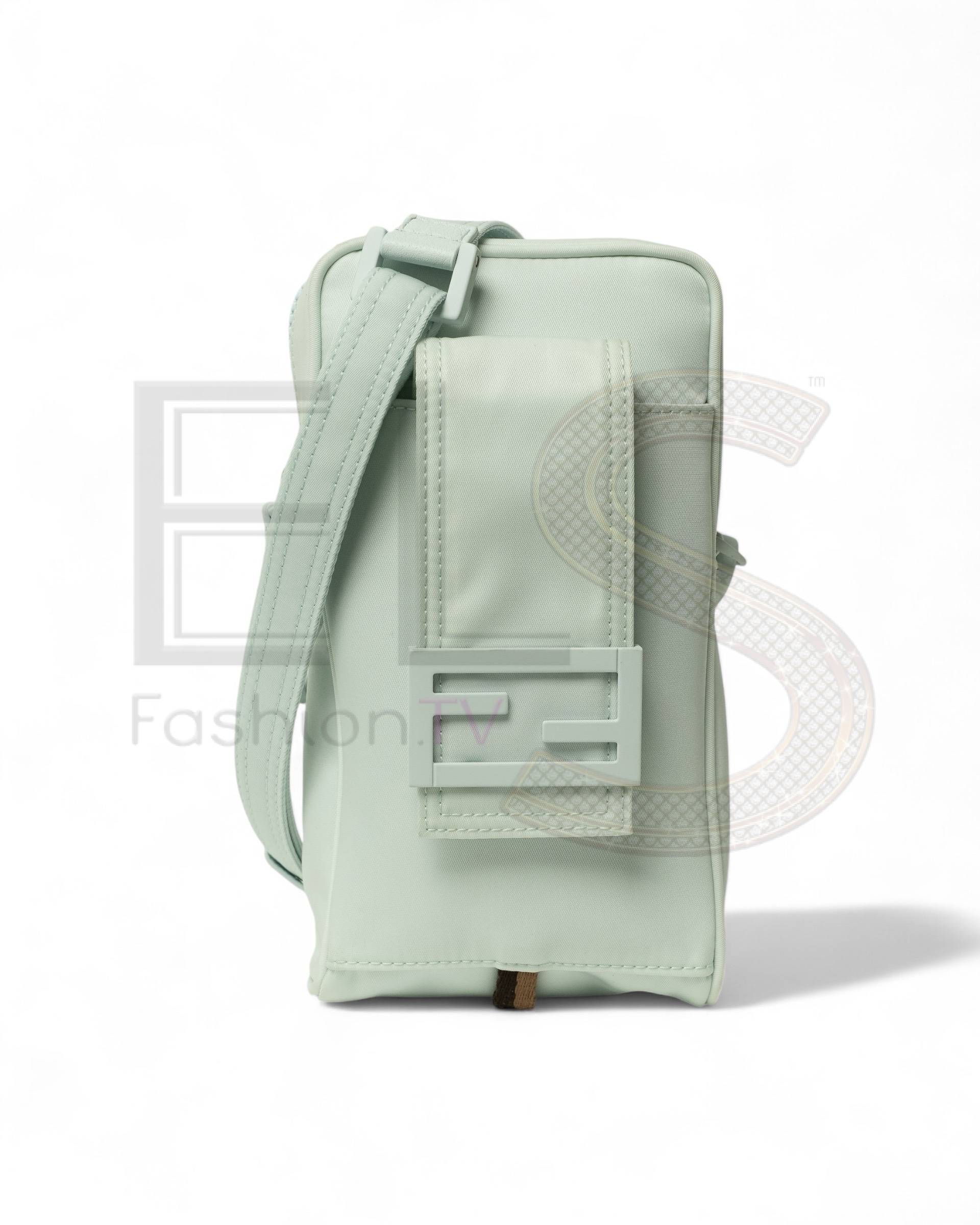 Fendi Nylon Ff Light Blue Mobile Phone Holder