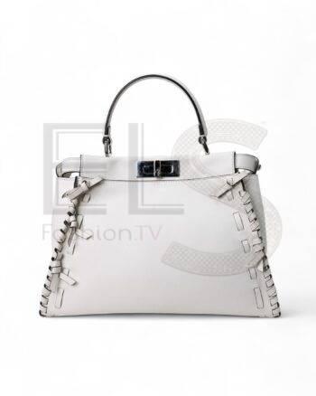 Fendi Peekaboo Medium Bow White Elite ART Projects
