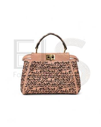 Fendi Peekaboo Mini Pink Python Embroidered Elite ART Projects
