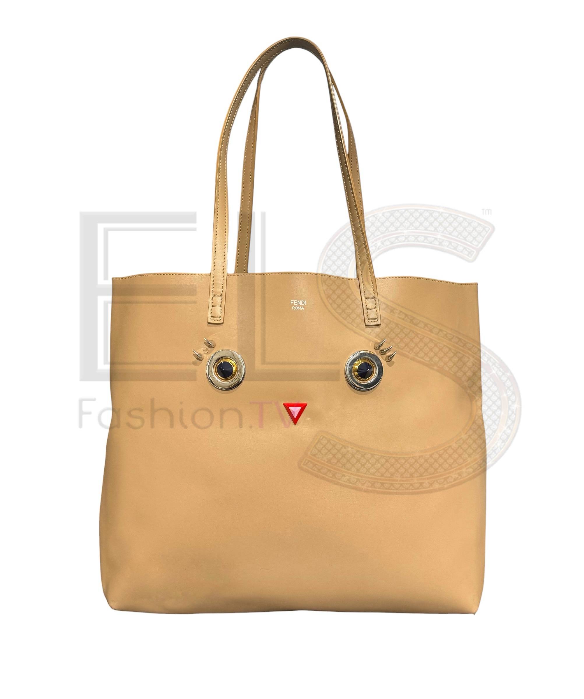 Fendi Shopping Tote Hypnoteyes Beige