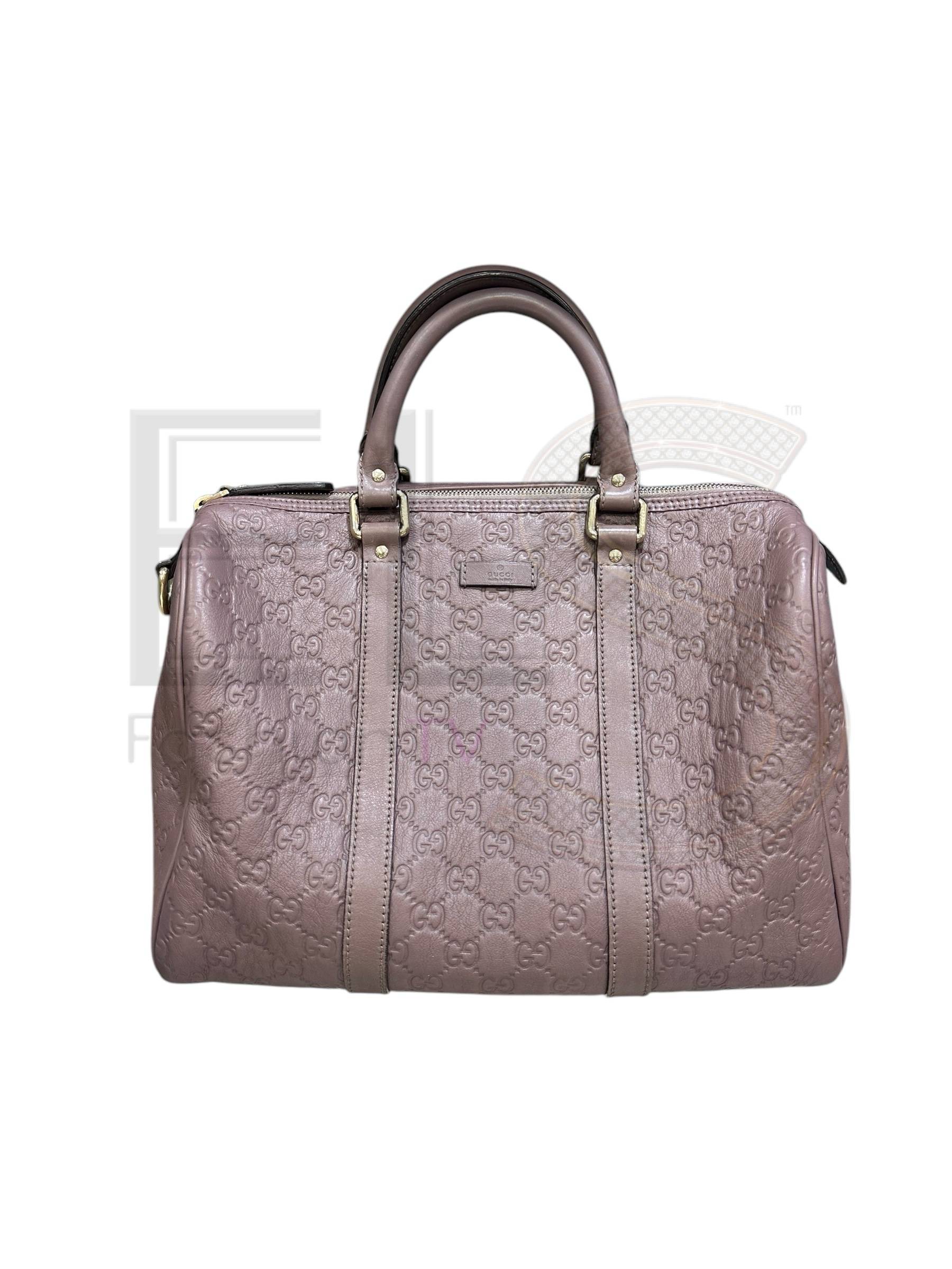 Gucci Boston Gg Supreme Burgundy Leather