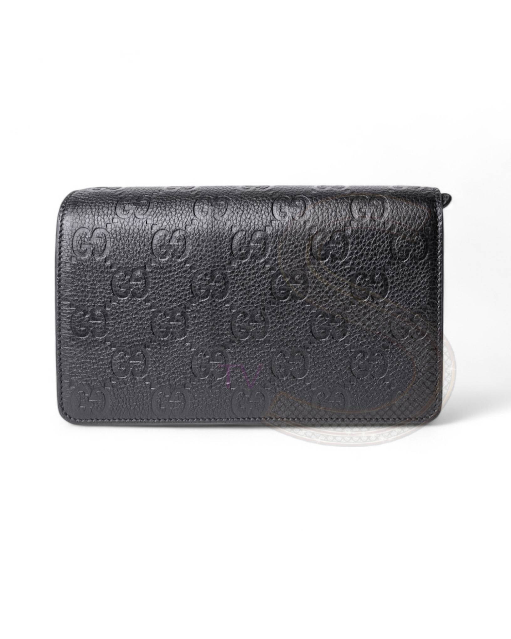Gucci Guccissima Chain Clutch Black