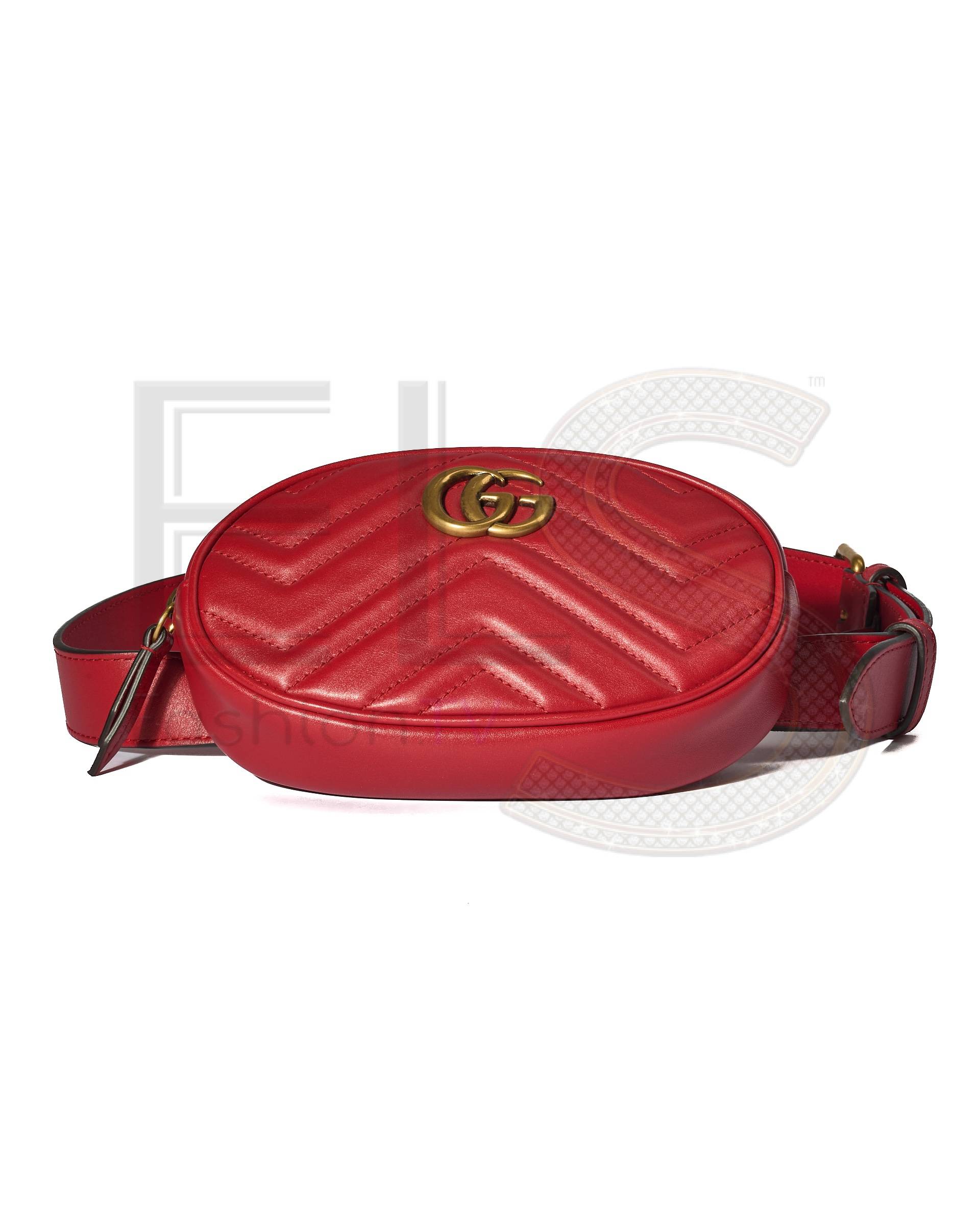 Gucci Small Gg Marmont Red Belt Bag Elite ART Projects
