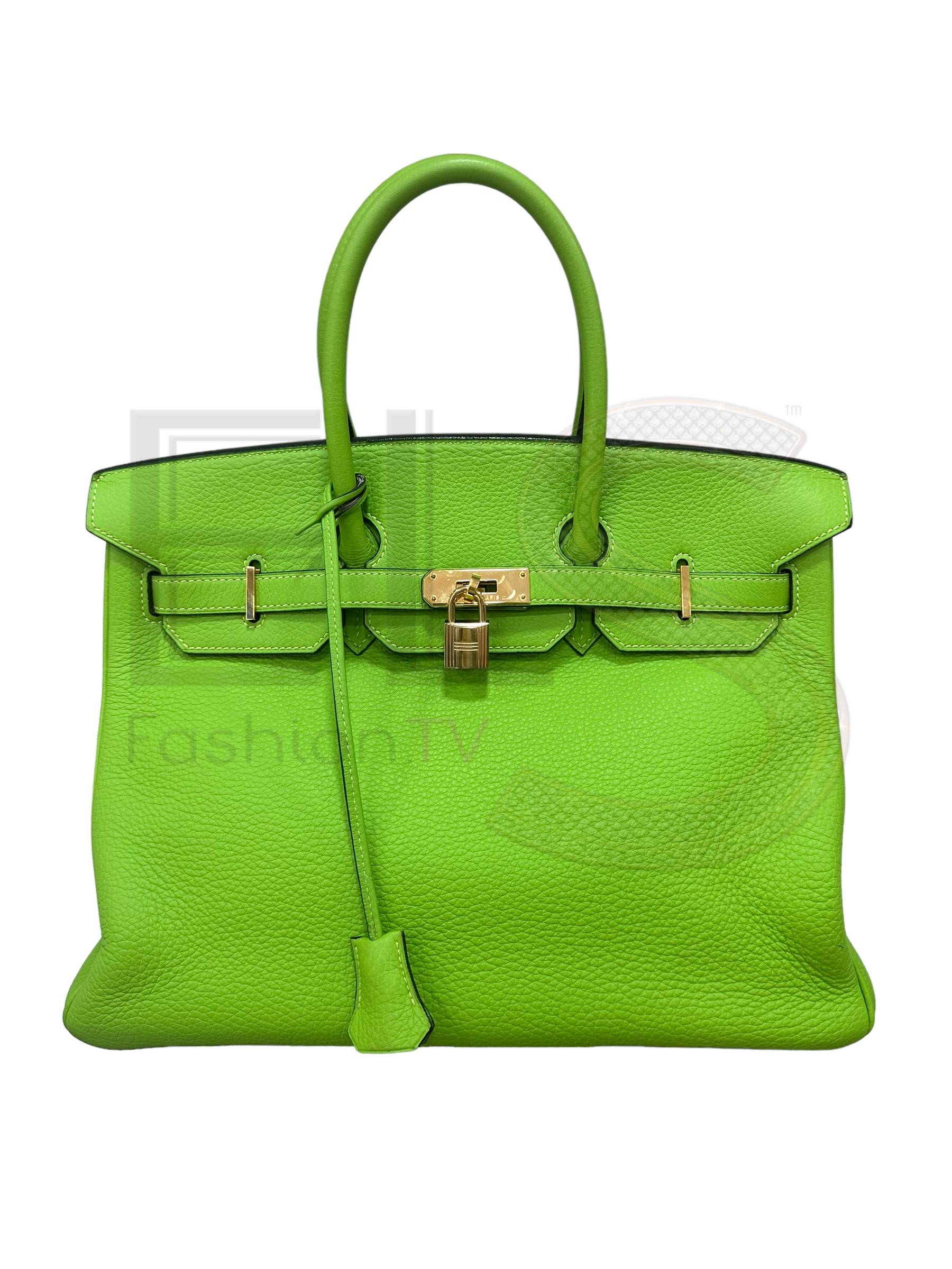Hermès Birkin 35 Clemence Green Apple Elite ART Projects