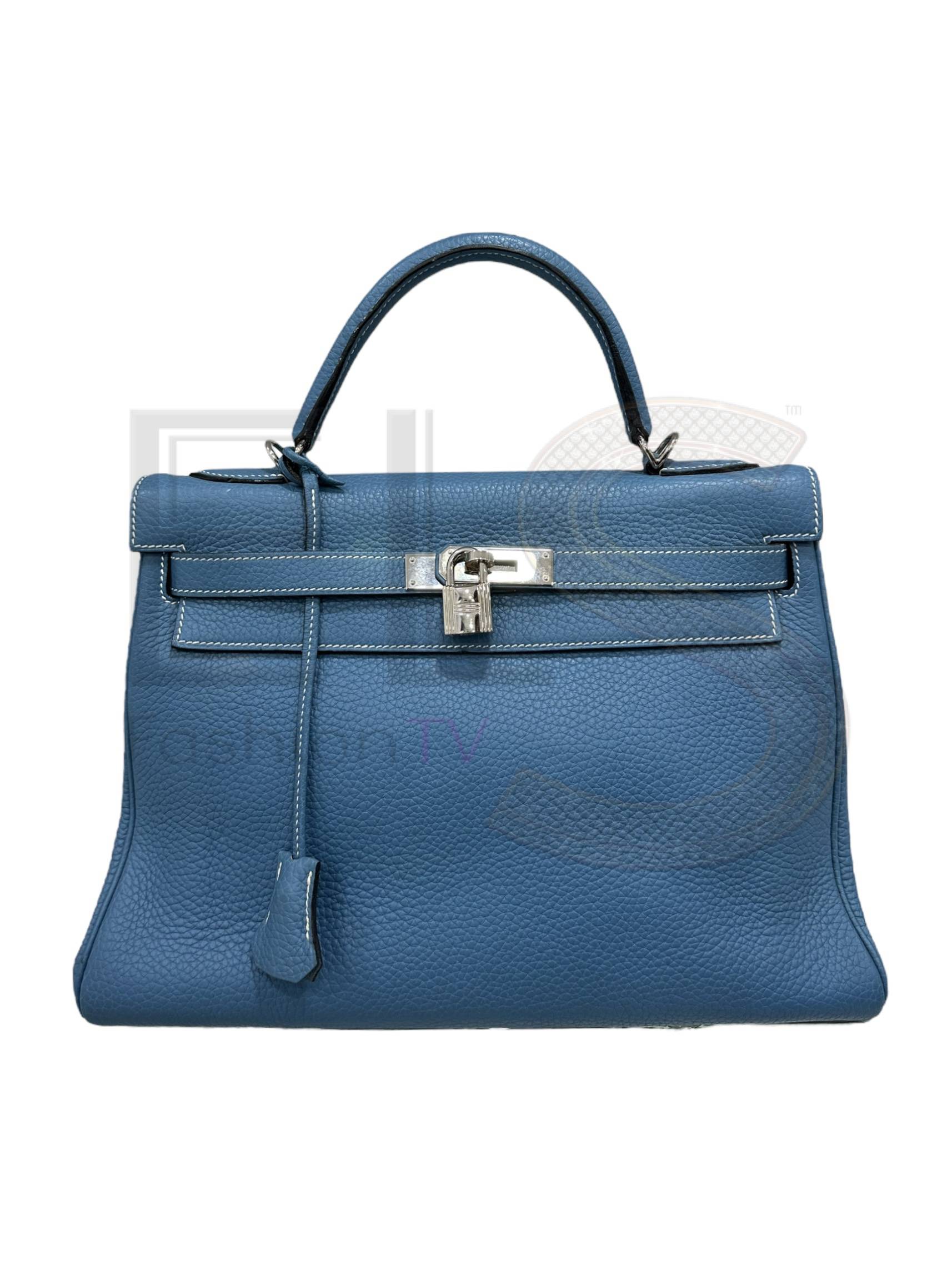 Hermès Kelly 32 Clemence Blue Izmir
