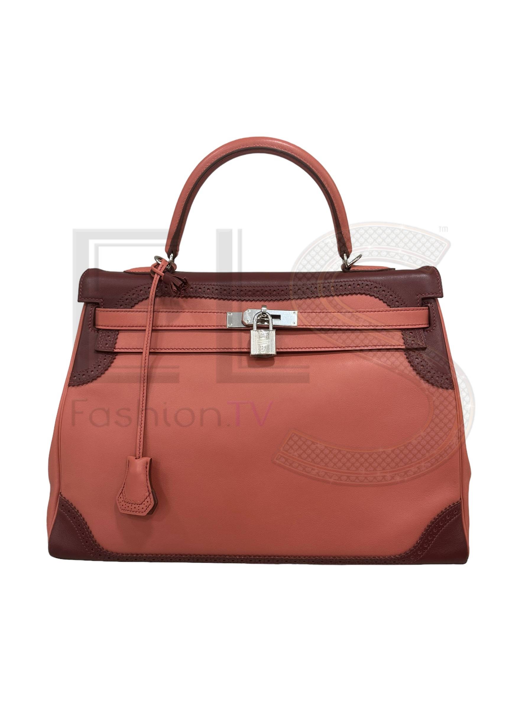 Hermès Kelly 35 Ghillies Evercalf Rose Texas/Rouge H Elite ART Projects