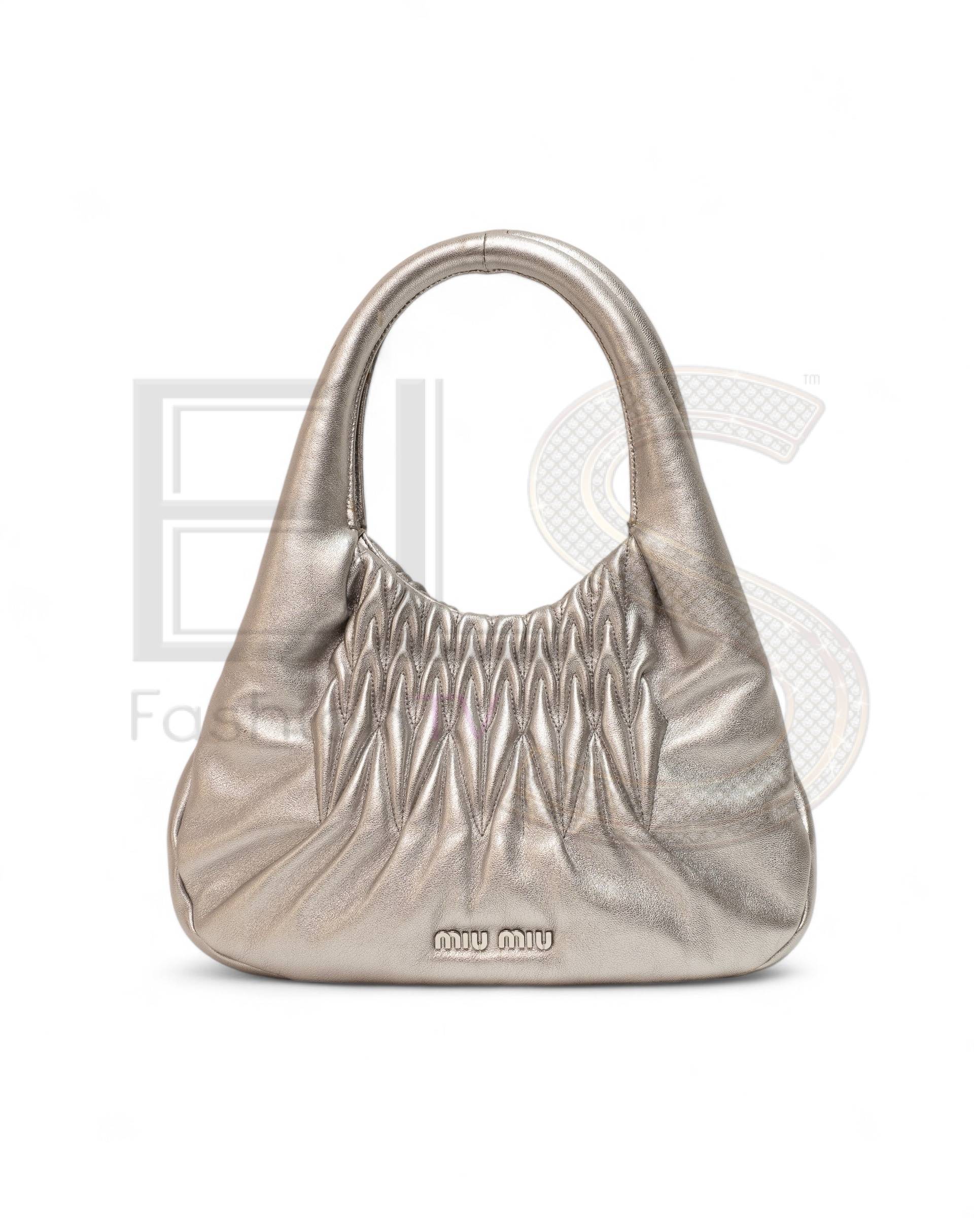 Miu Miu Hobo Embossed Silver