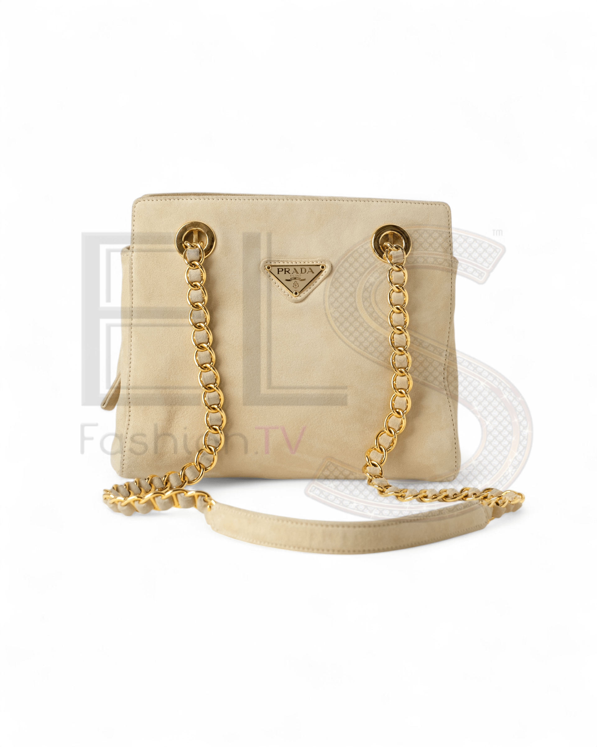 Prada Mini Bag Chain Suede Beige