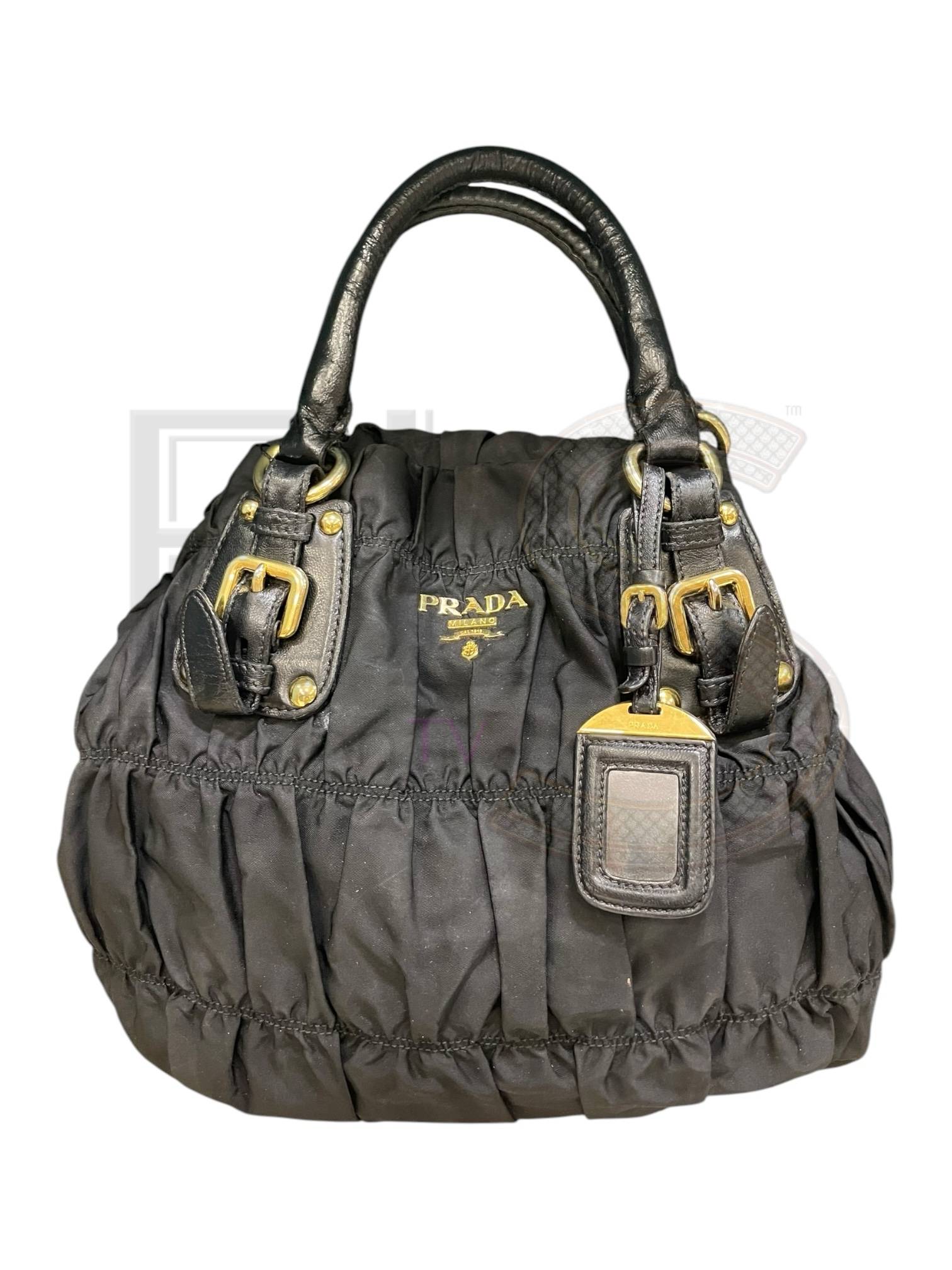 Prada Shopper Black Embossed Fabric