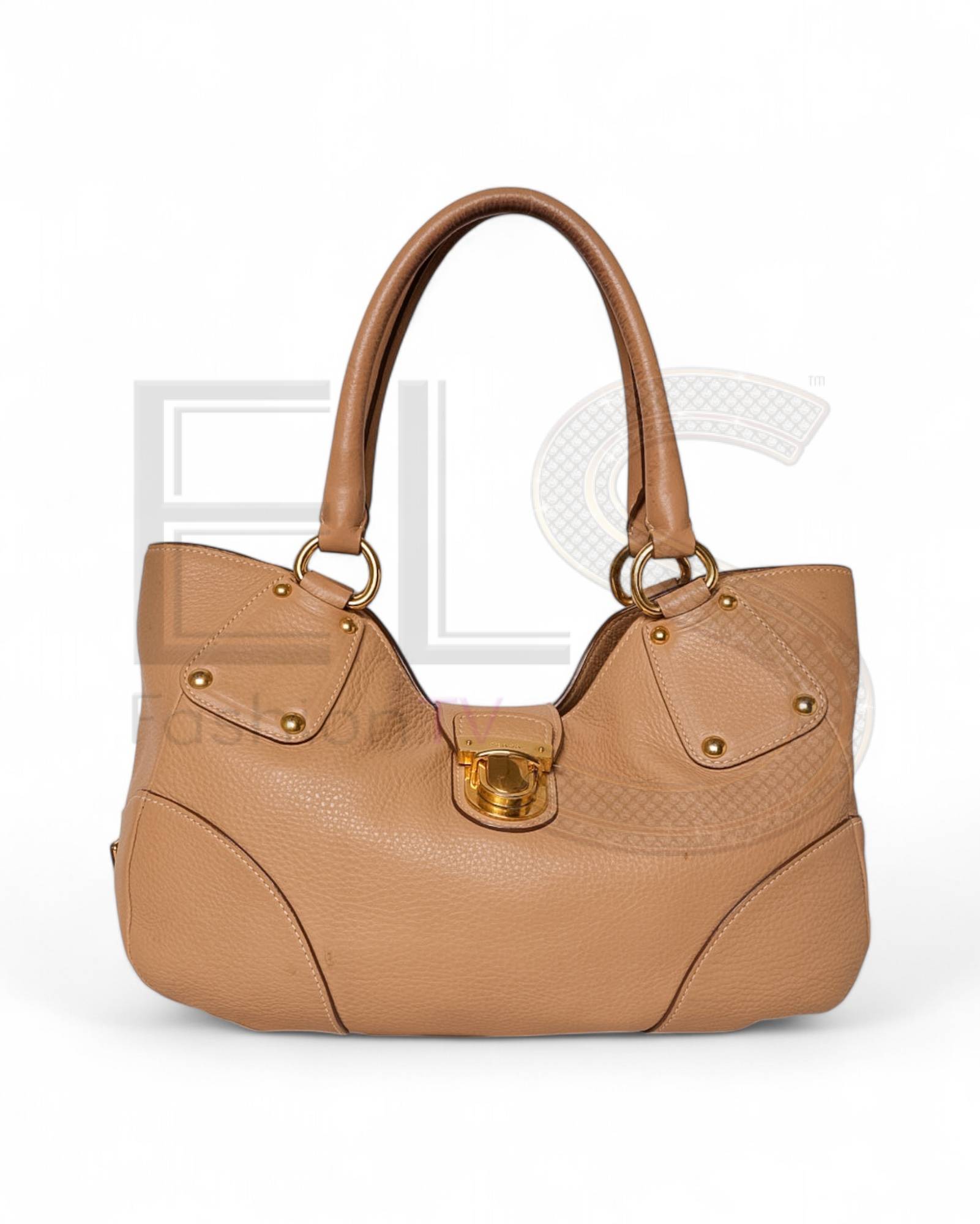 Prada Shoulder Pad Hobo Clip Beige