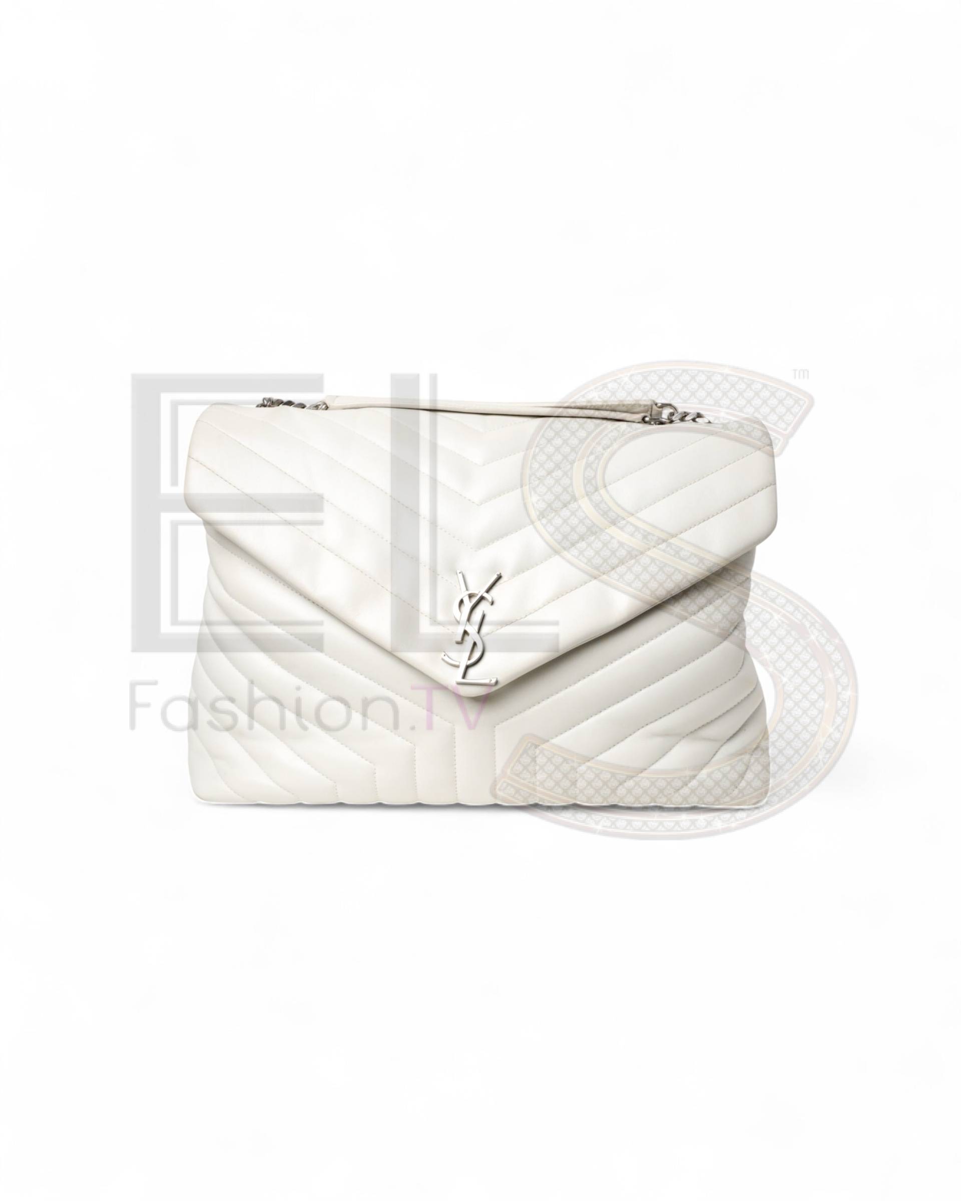 Saint Laurent Lou Lou Large Quilted White