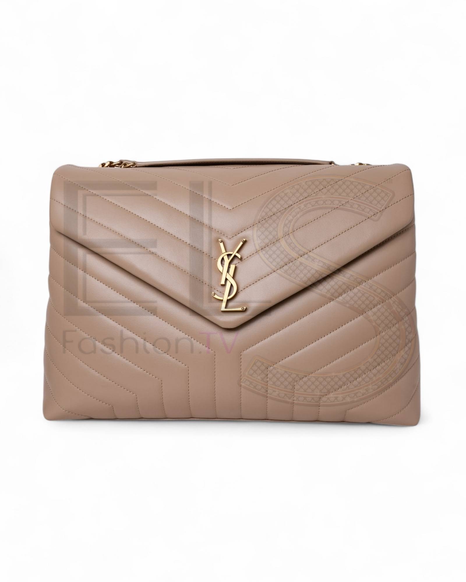 Saint Laurent Loulou Large Quilted Beige