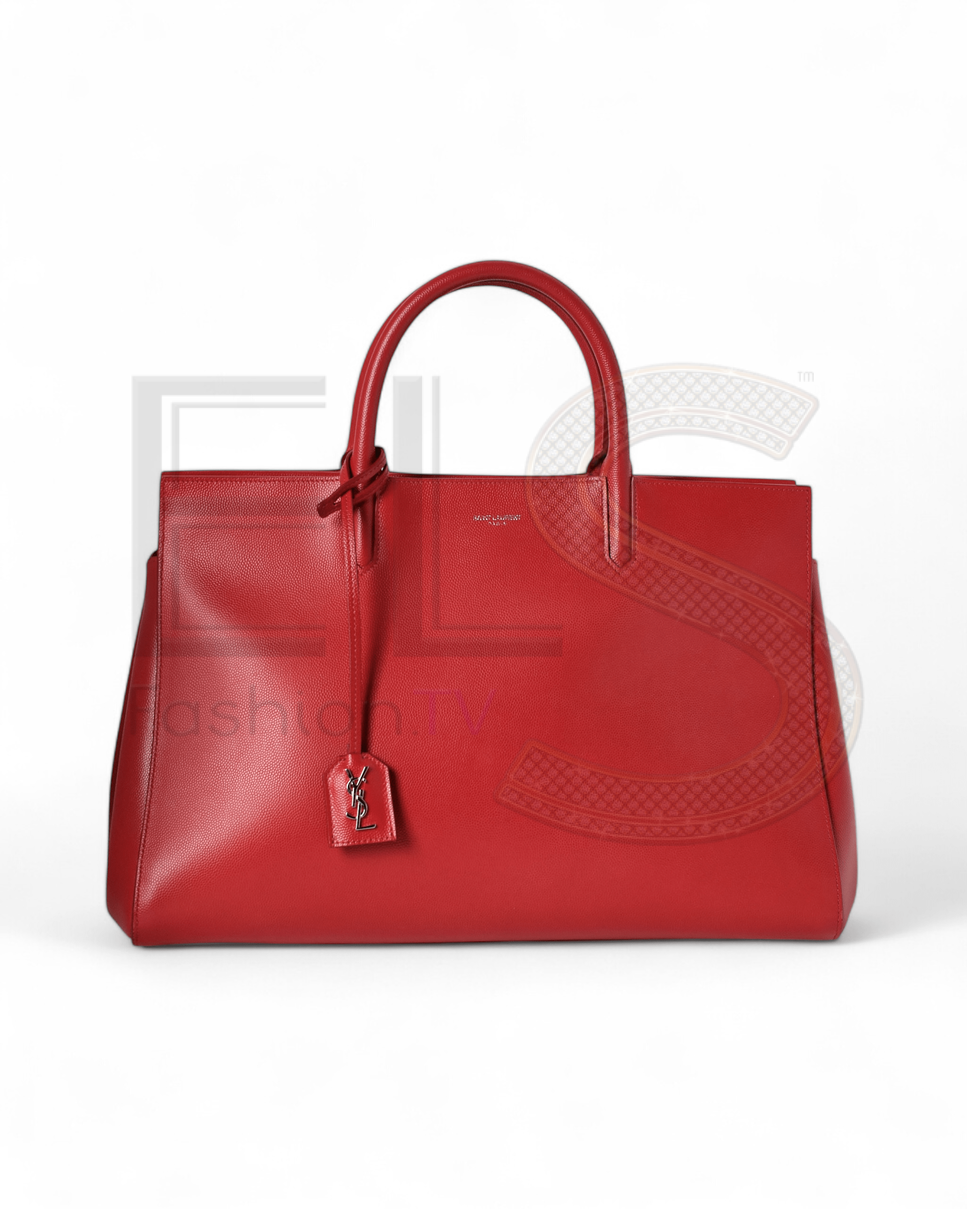 Saint Laurent Rive Gauche Medium Granulated Red