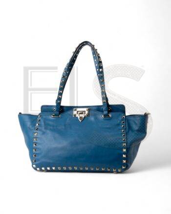 Valentino Shopper Rockstud Small Light Blue Elite ART Projects